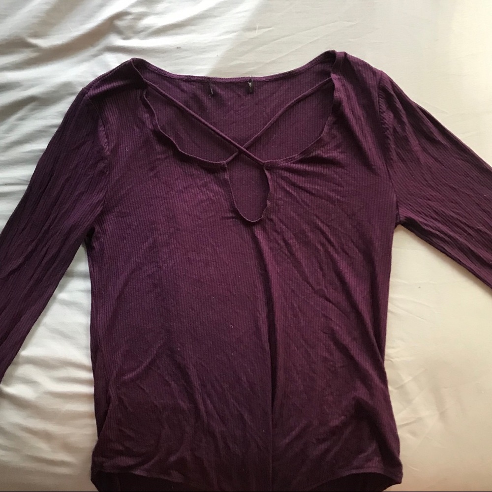 purple body suit